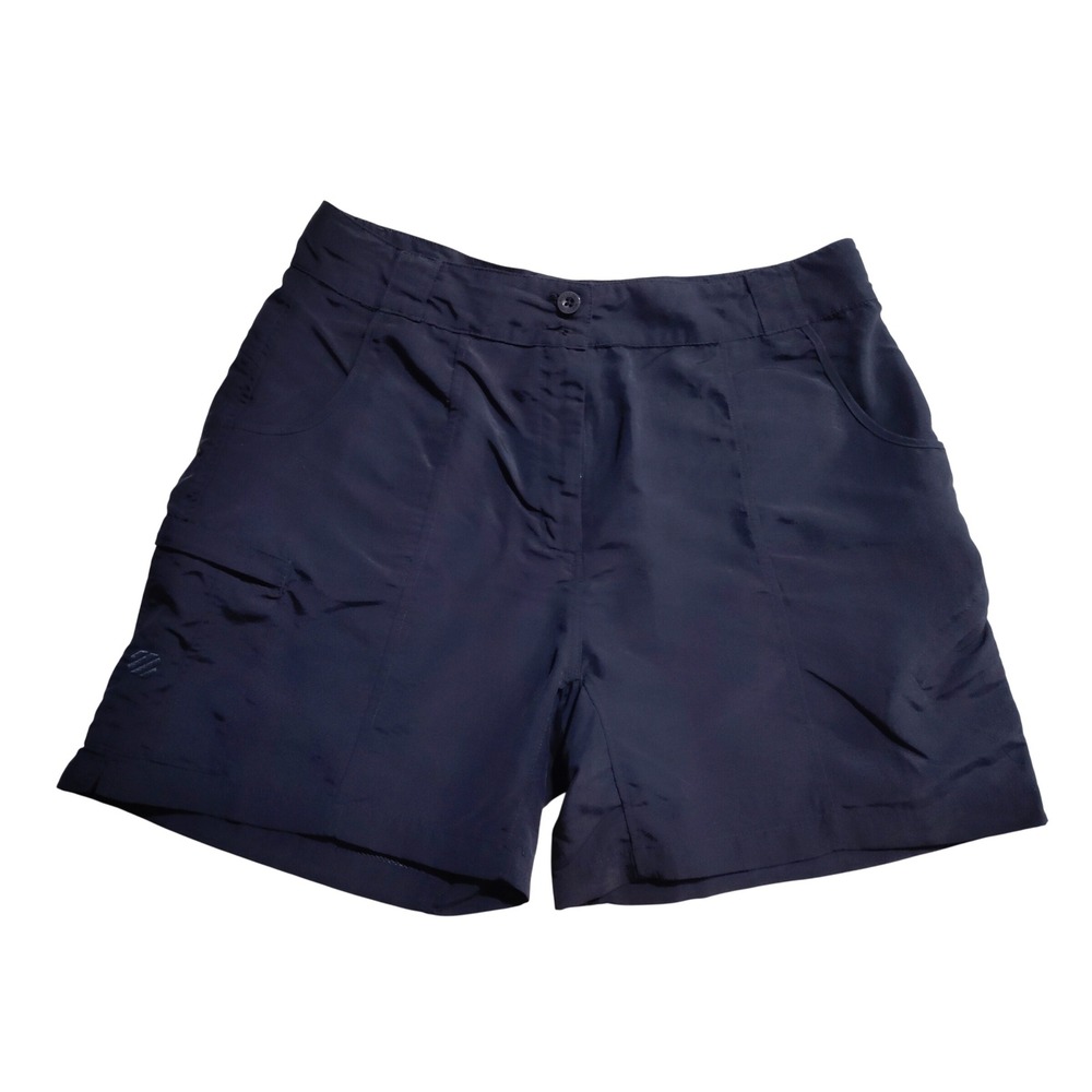 West Marine Navy Blue Nylon Cargo Hiking Shorts Womens XL Adjustable Waist